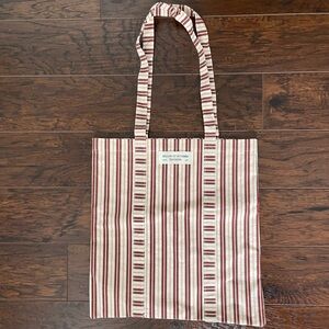 (NWOT) Sezane Striped Canvas Tote Bag - Red & Cream